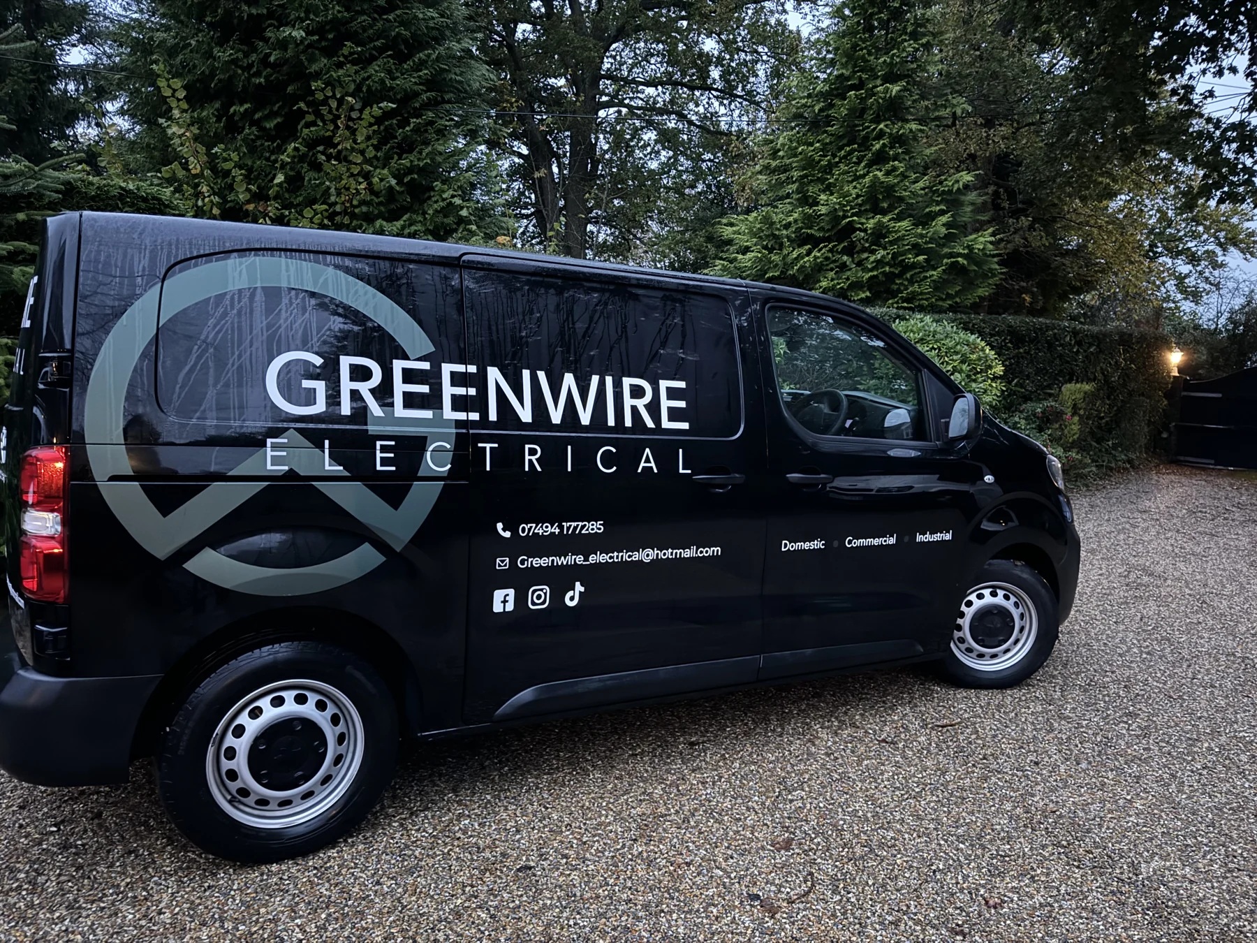 The Greenwire Electrical van, serving Sussex and Surrey