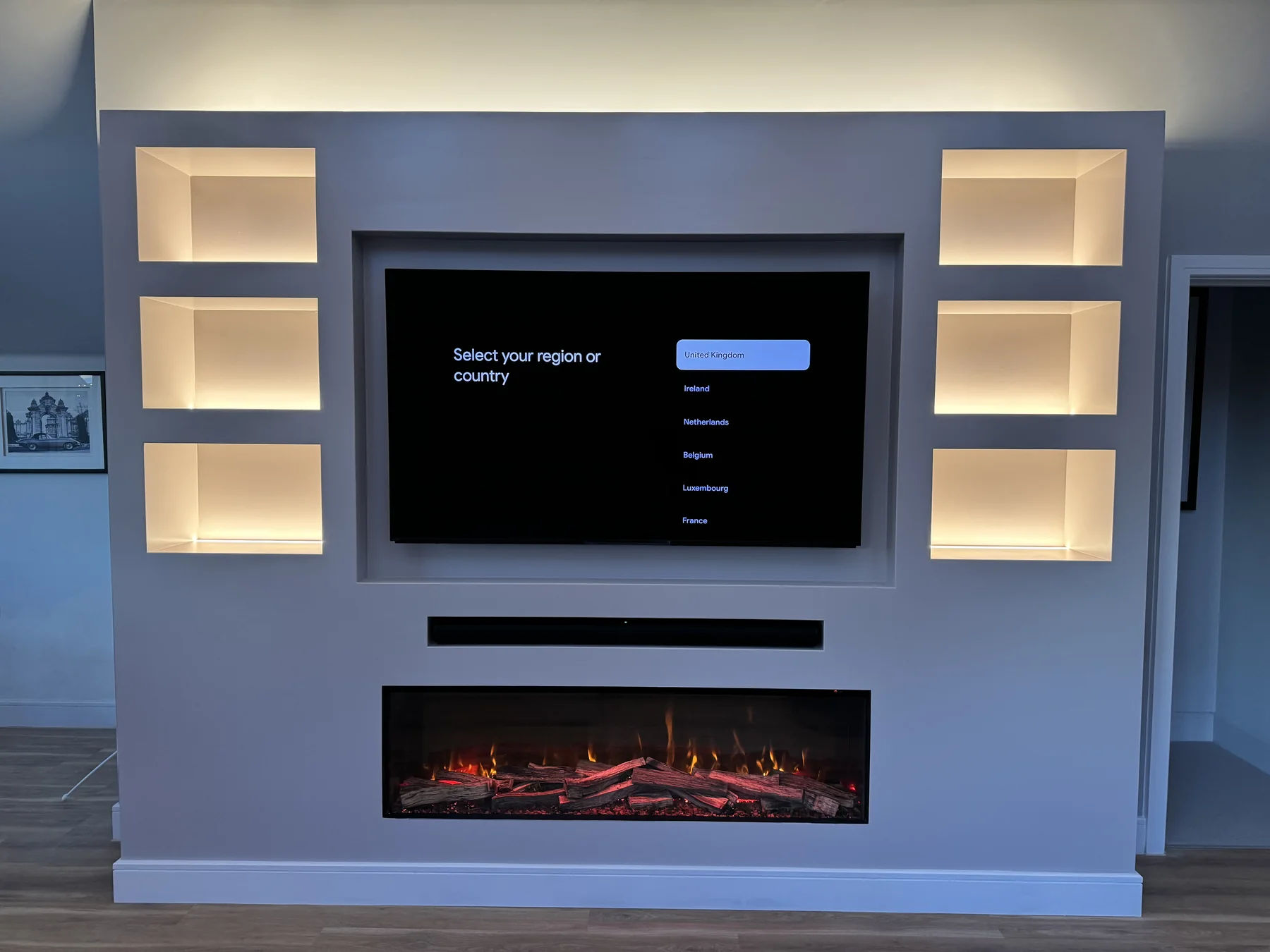 Media wall lighting and power