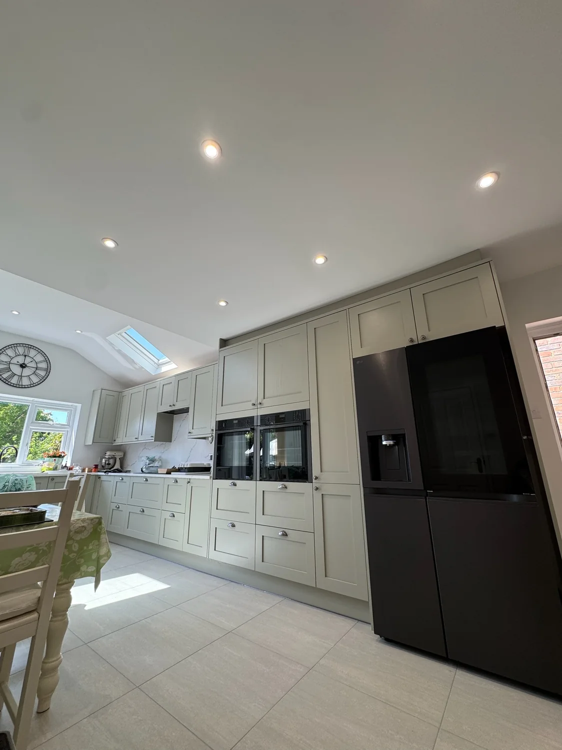 A completed Greenwire kitchen lighting installation